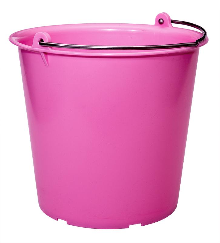Kbelík 12 litrů růžový s galvanizovaným držadlem