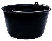 Kbelík 14 litrů černý s galvanizovaným držadlem