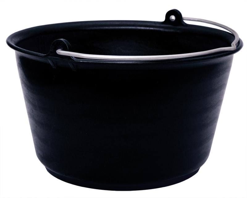 Kbelík 14 litrů černý s galvanizovaným držadlem