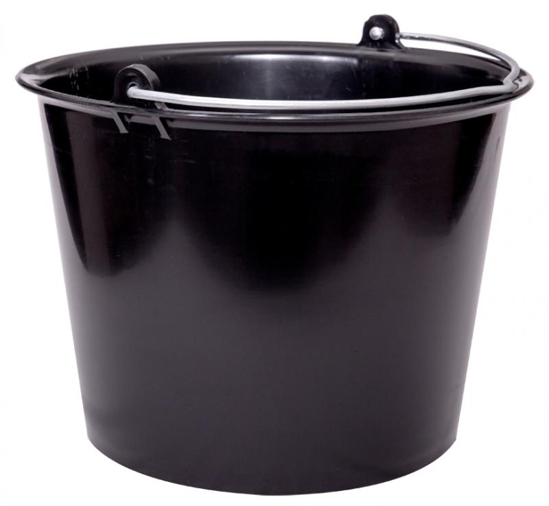 Kbelík 20 litrů černý s galvanizovaným držadlem